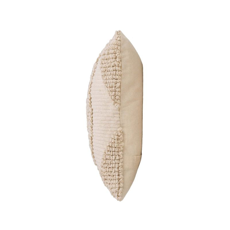 Coussin carré TRAS 45x45cm déhoussable en coton et polyester beige