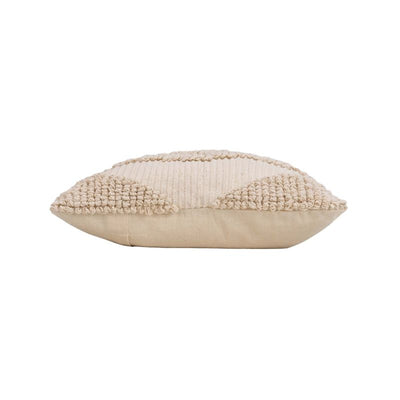 Coussin carré TRAS 45x45cm déhoussable en coton et polyester beige