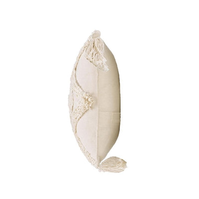 Coussin rectangulaire TEPI 30x50cm déhoussable en coton et polyester écru