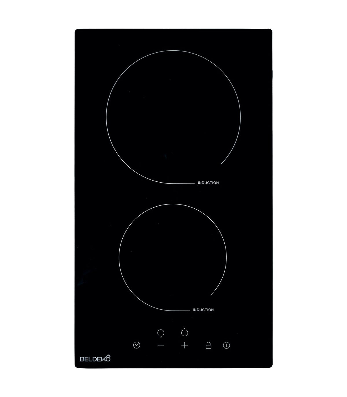 Plaque induction domino 2 foyers encastrable 3300W, commandes sensitives, cuisine sur mesure