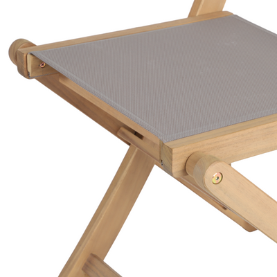 Ensemble table et 2 chaises de jardin RIMINI en bois d'acacia et textilène taupe