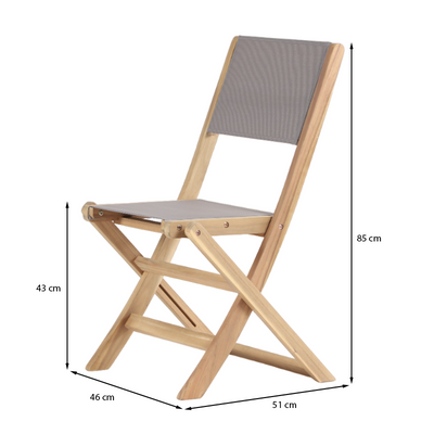 Ensemble table extensible et 6 chaises de jardin MOLA 160/220cm bois d'acacia et textilène
