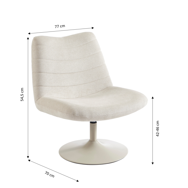 Fauteuil rotatif ANTEA tissu beige