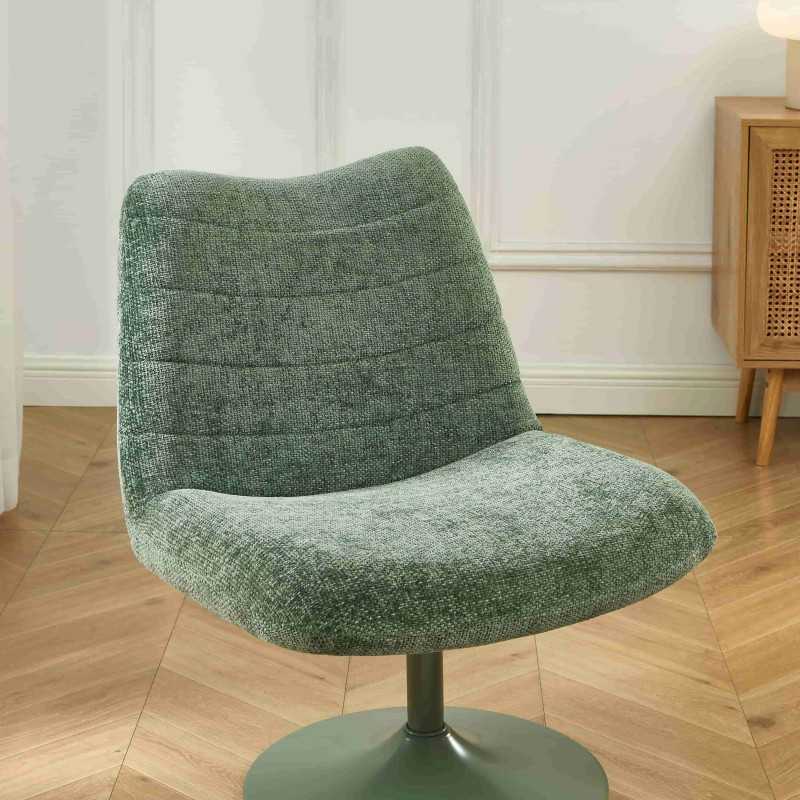 Fauteuil rotatif ANTEA tissu vert