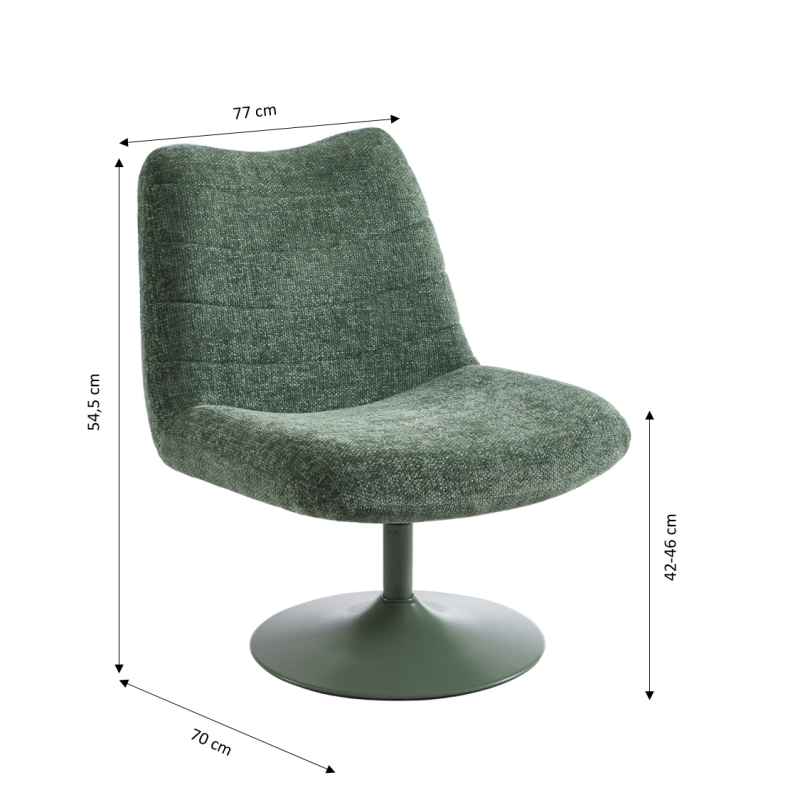 Fauteuil rotatif ANTEA tissu vert
