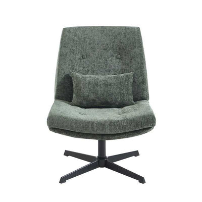 Fauteuil rotatif ANTON tissu vert
