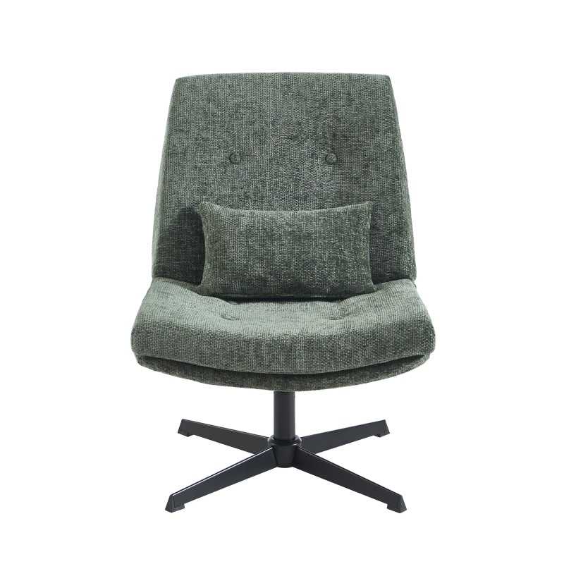 Fauteuil rotatif ANTON tissu vert
