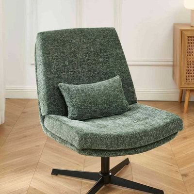 Fauteuil rotatif ANTON tissu vert