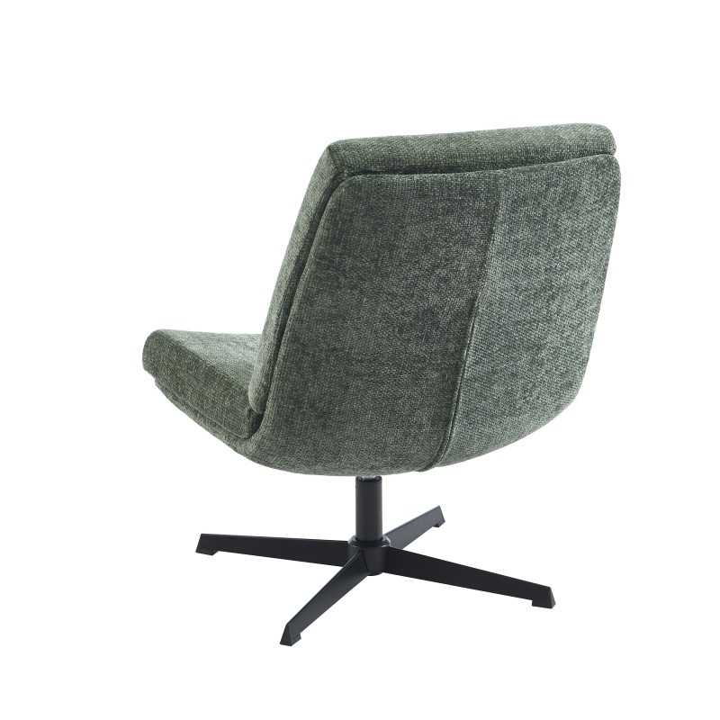 Fauteuil rotatif ANTON tissu vert