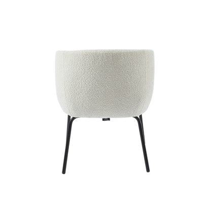 Fauteuil BELORA en tissu bouclette blanc