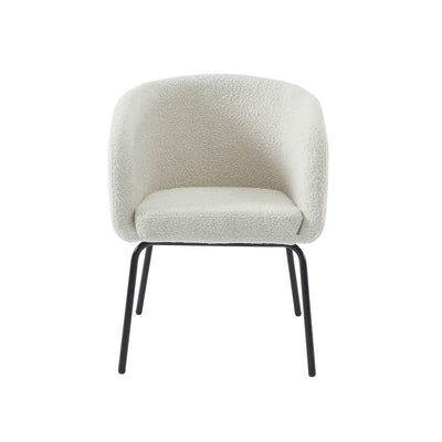Fauteuil BELORA en tissu bouclette blanc