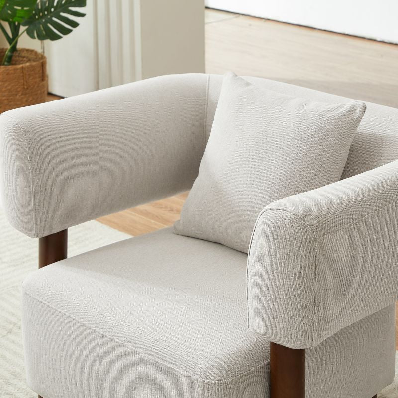 Fauteuil fixe BRAZZA 1 place tissu blanc