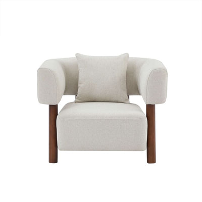 Fauteuil fixe BRAZZA 1 place tissu blanc