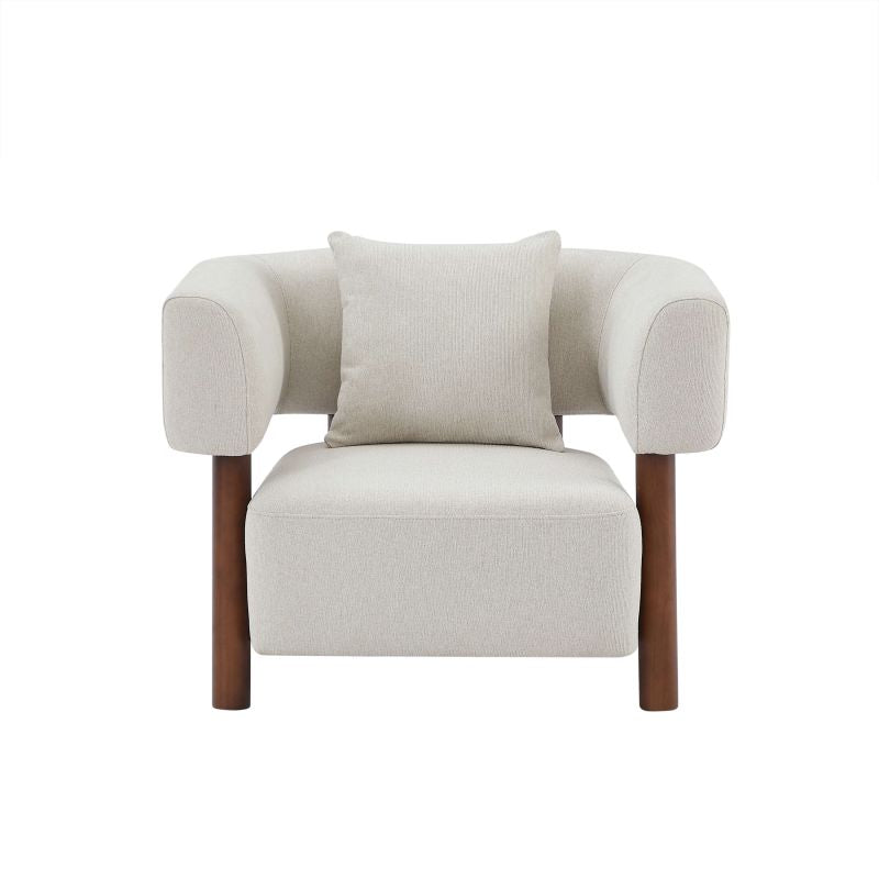 Fauteuil fixe BRAZZA 1 place tissu blanc