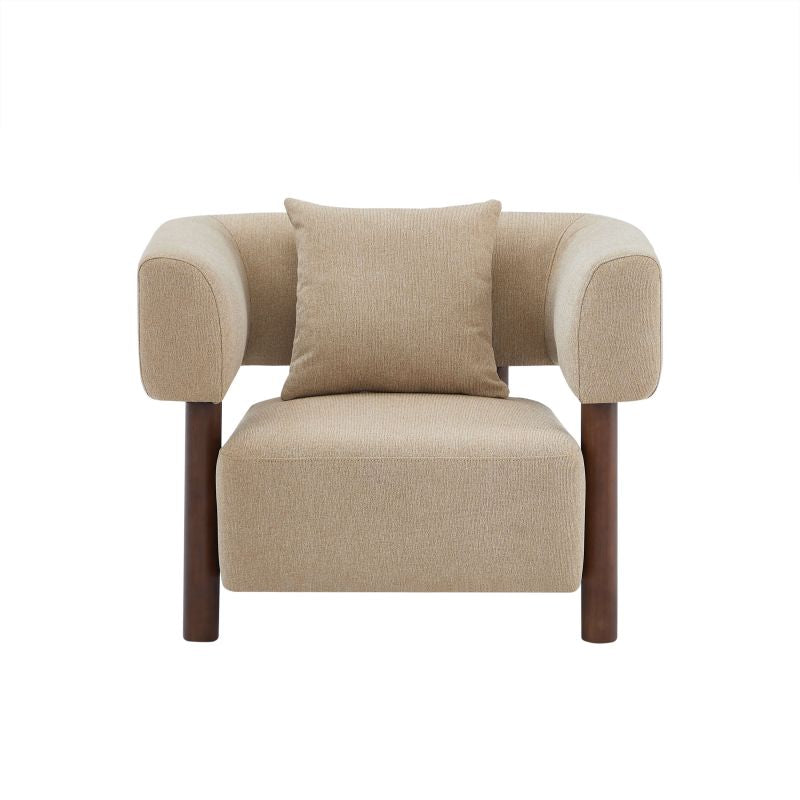 Fauteuil fixe BRAZZA 1 place tissu beige