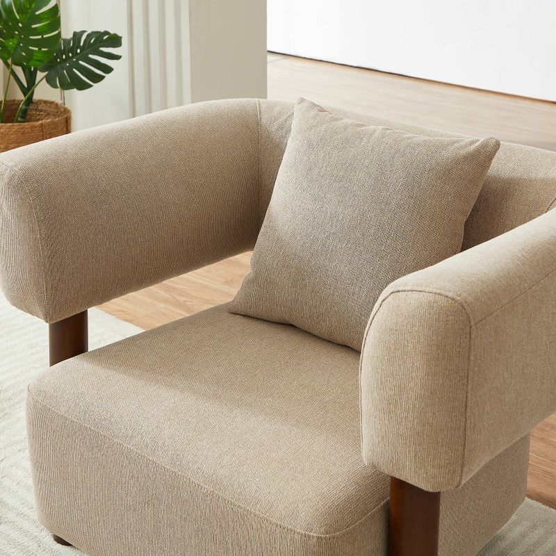 Fauteuil fixe BRAZZA 1 place tissu beige