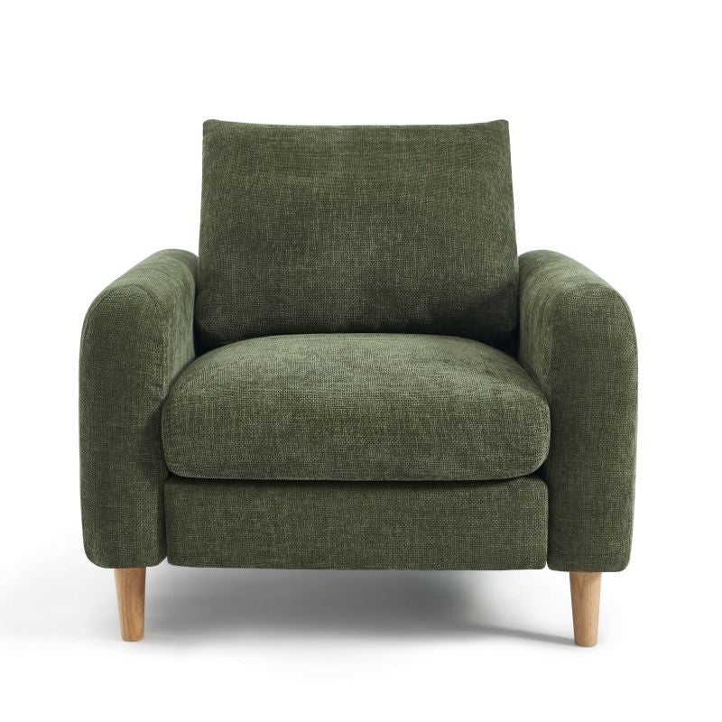 Fauteuil fixe CALIBA 1 place tissu chenille vert