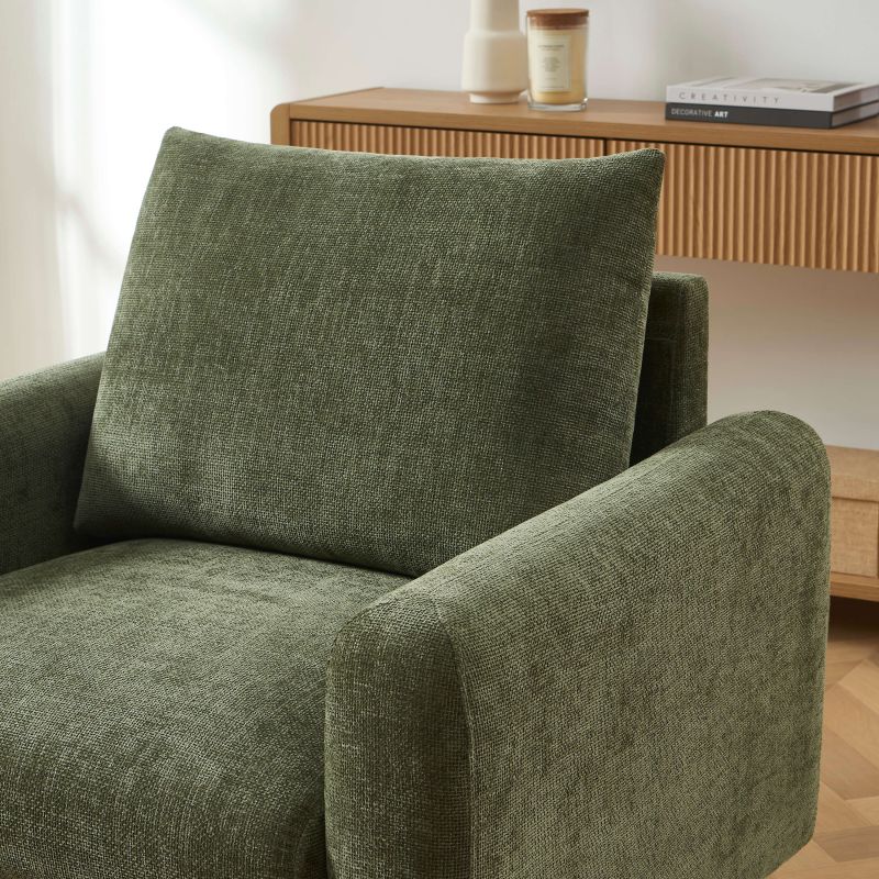 Fauteuil fixe CALIBA 1 place tissu chenille vert