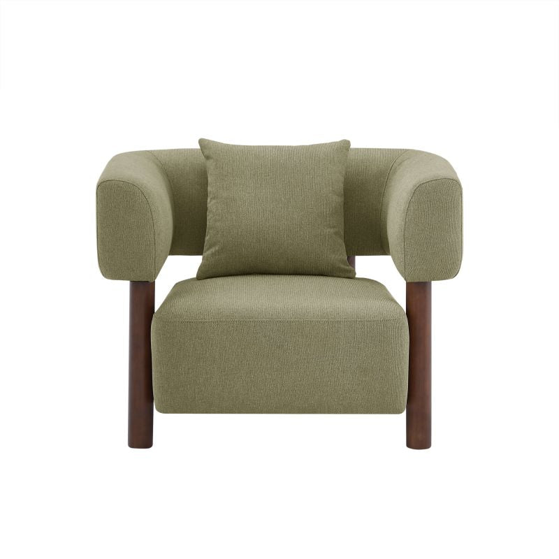 Fauteuil fixe BRAZZA 1 place tissu kaki