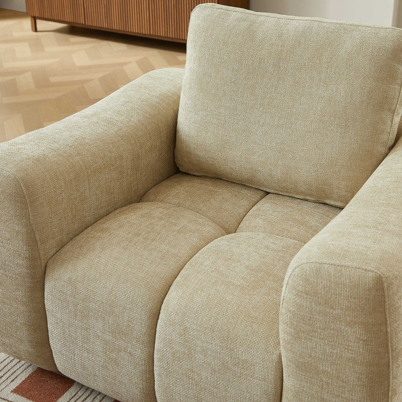 Fauteuil fixe KEREA 1 place tissu chenille taupe