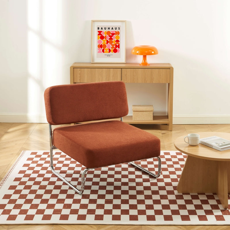 Fauteuil JACK tissu terracotta