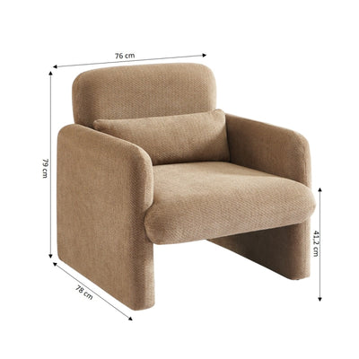 Fauteuil OMA tissu marron