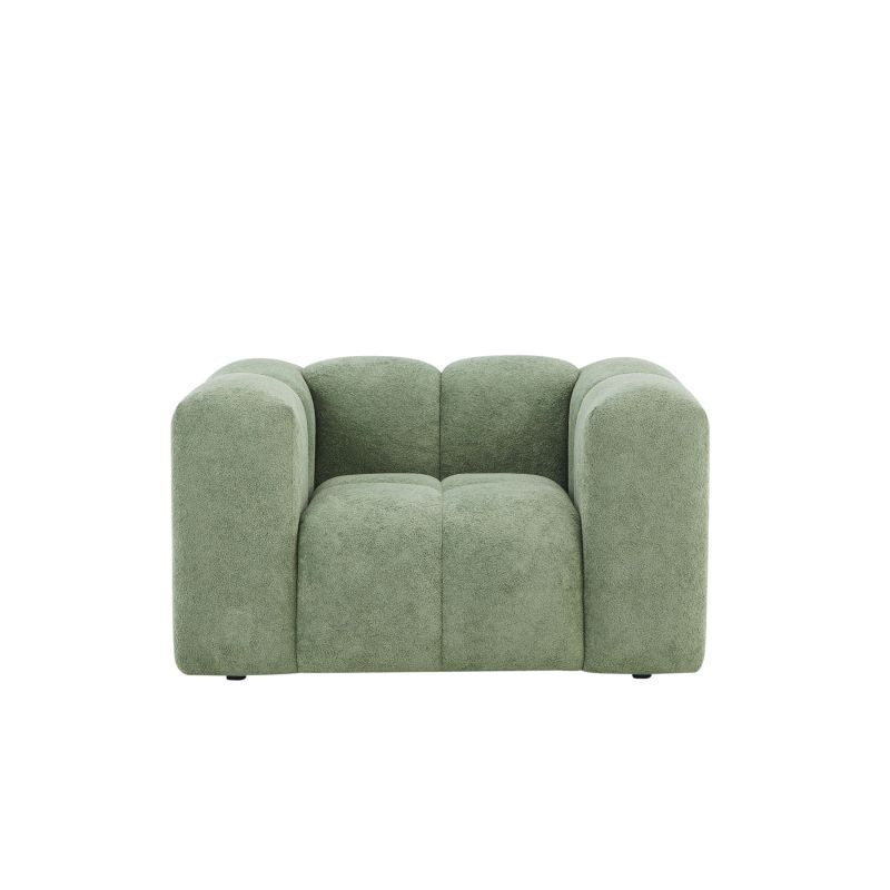 Fauteuil fixe TASTA 1 place tissu vert olive
