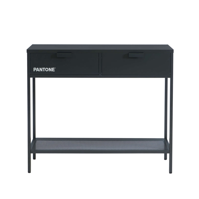 Console métal anthracite 100cm design industriel, idéale pour séjour contemporain