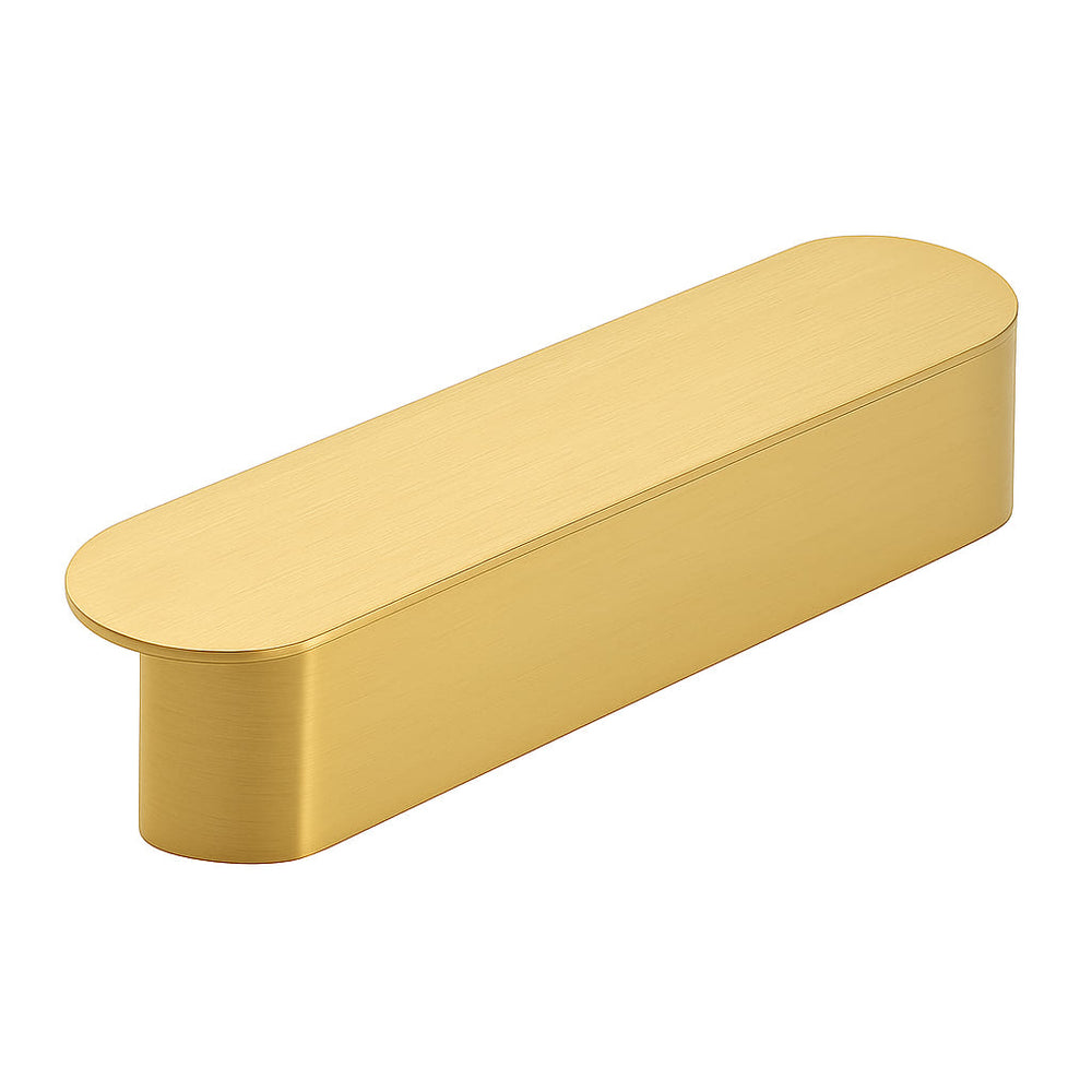 Poignée de meuble cuisine 150mm métal doré, finition brillante pour façade sur mesure