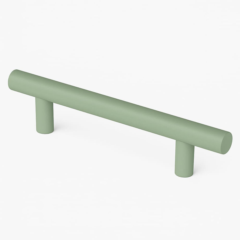 Poignée de meuble cuisine 150mm métal vert, finition mat pour façade moderne