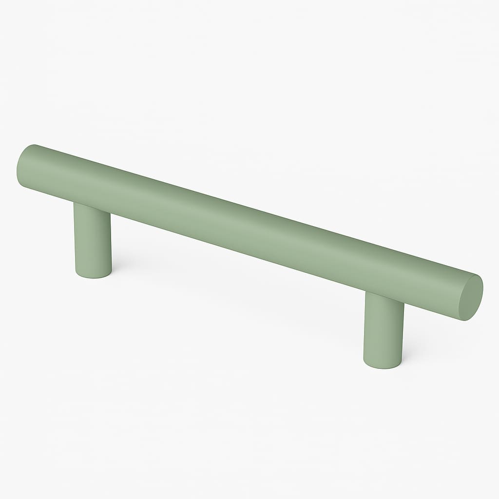 Poignée de meuble cuisine 150mm métal vert, finition mat pour façade moderne