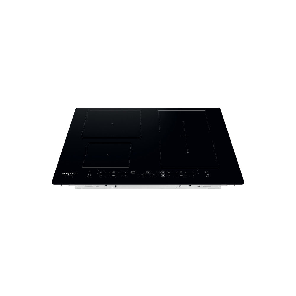 Plaque induction HOTPOINT HB4860BNE : 4 foyers dont 1 zone Combi Duo, My Menu et 4 boosters