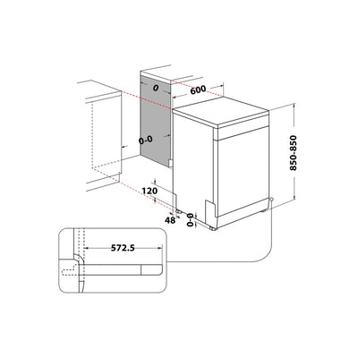 Lave-vaisselle HOTPOINT HFC3C26FX : Pose libre 14 couverts inox, ActiveDry, Flexiload et 3ème tiroir
