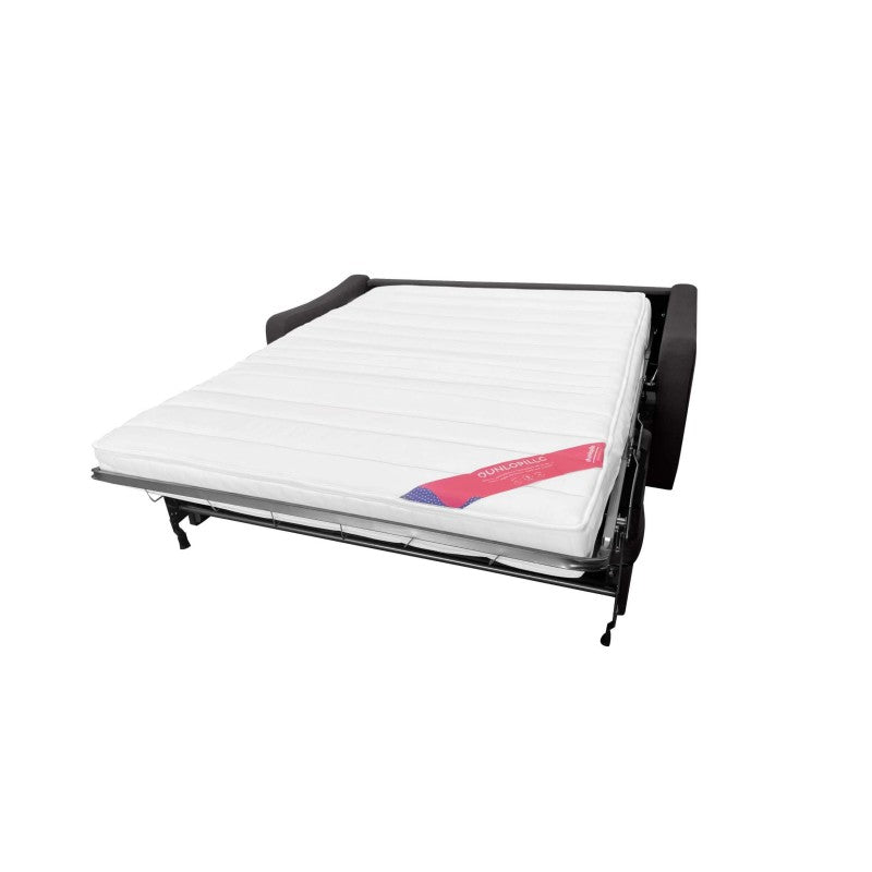 Canapé convertible HORACE Rapido 3 places gris ardoise avec matelas Dunlopillo 15cm 140x200 cm