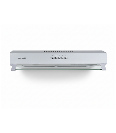 Hotte casquette BELDEKO RIVAGE ECO 60 WH : Visière blanche 60 cm, moteur Brushless classe A+, 201 m³/h et 43 kWh/an