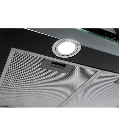 Hotte casquette BELDEKO RIVAGE 60 BK : Visière noire 60 cm extra-plate 93 mm, 210 m³/h, 3 vitesses et éclairage LED