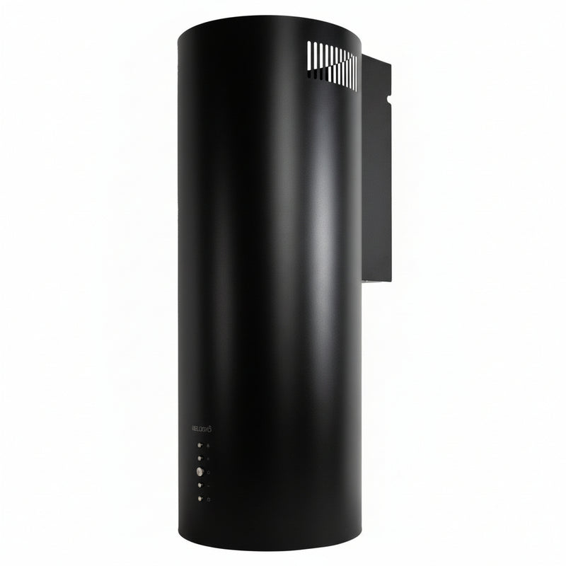 Hotte murale cylindrique noire 60cm BELDEKO SPIRO, débit 581m³/h, cuisine contemporaine