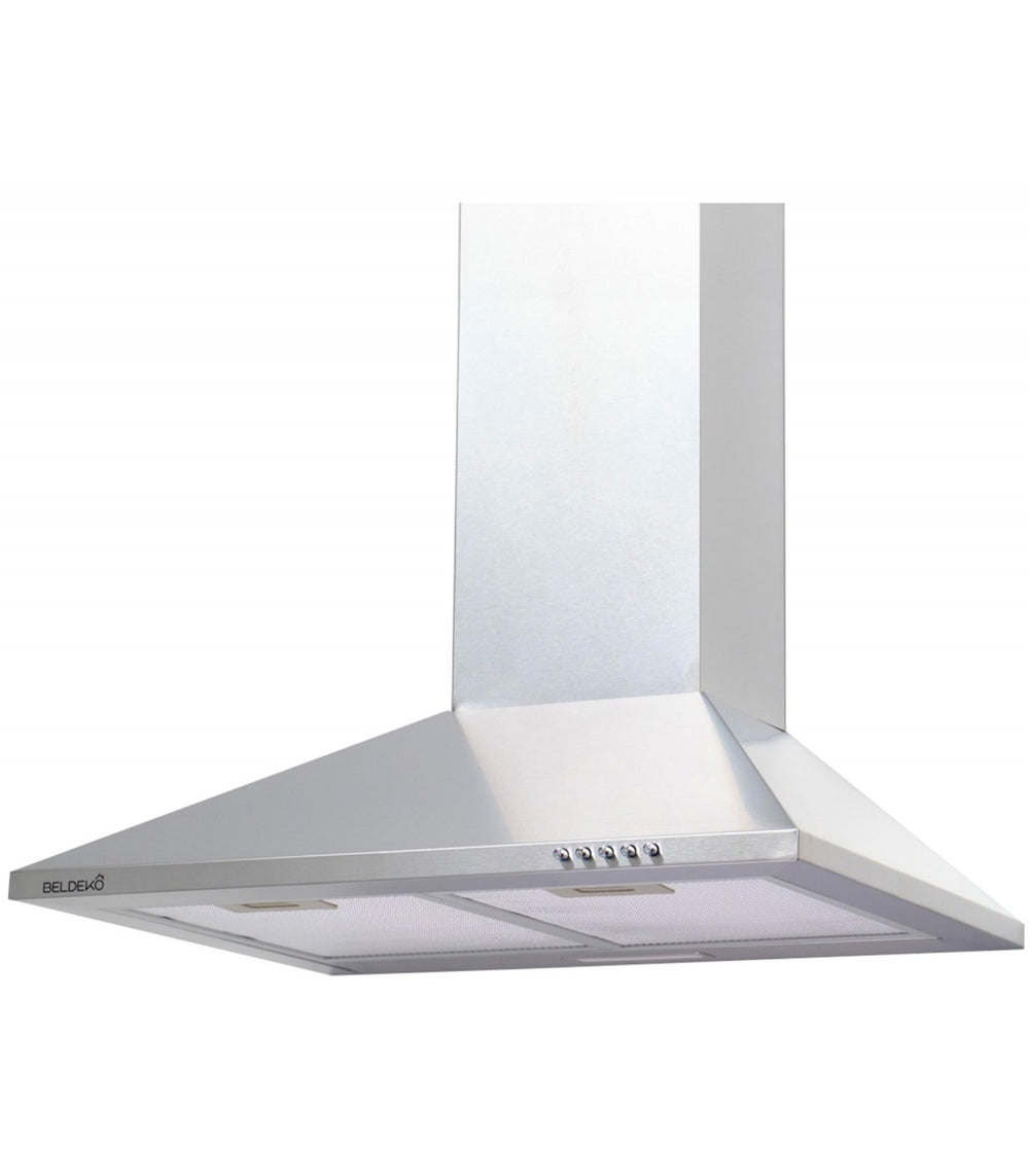 Hotte décorative murale trapèze inox 60 cm, 338 m³/h classe A, cuisine moderne