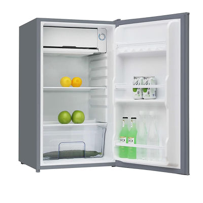 Réfrigérateur table top HYUNDAI HY-RFGC90S-001 : Keep Fresh 91 L silver, compartiment à glaçons, porte réversible et clayettes verre