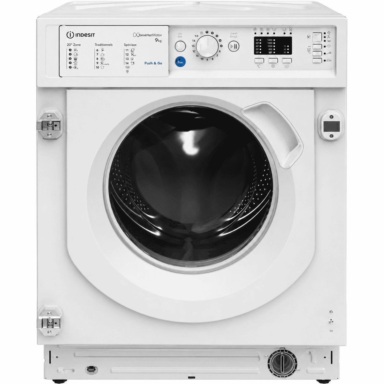 Lave-linge encastrable INDESIT : 9 kg, Classe A, 1 400 tr/min, Moteur Induction et Push&Go