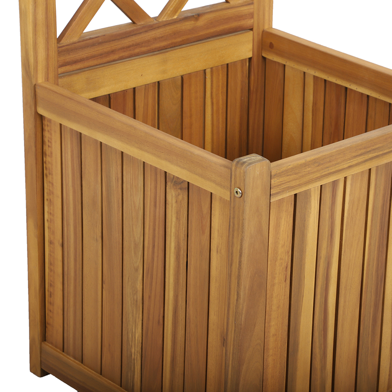 Jardinière avec treillis MIRI en bois d'acacia