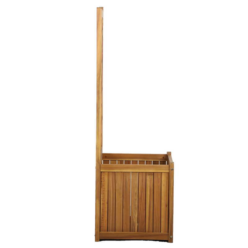 Jardinière avec treillis MIRI en bois d'acacia