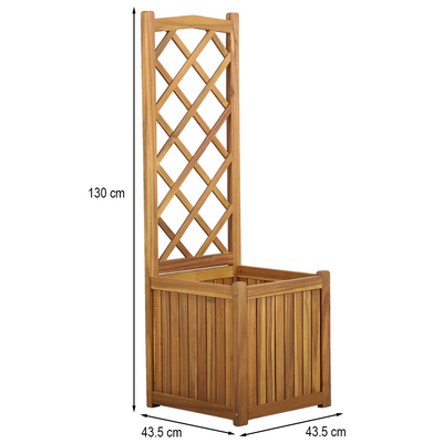 Jardinière avec treillis MIRI en bois d'acacia