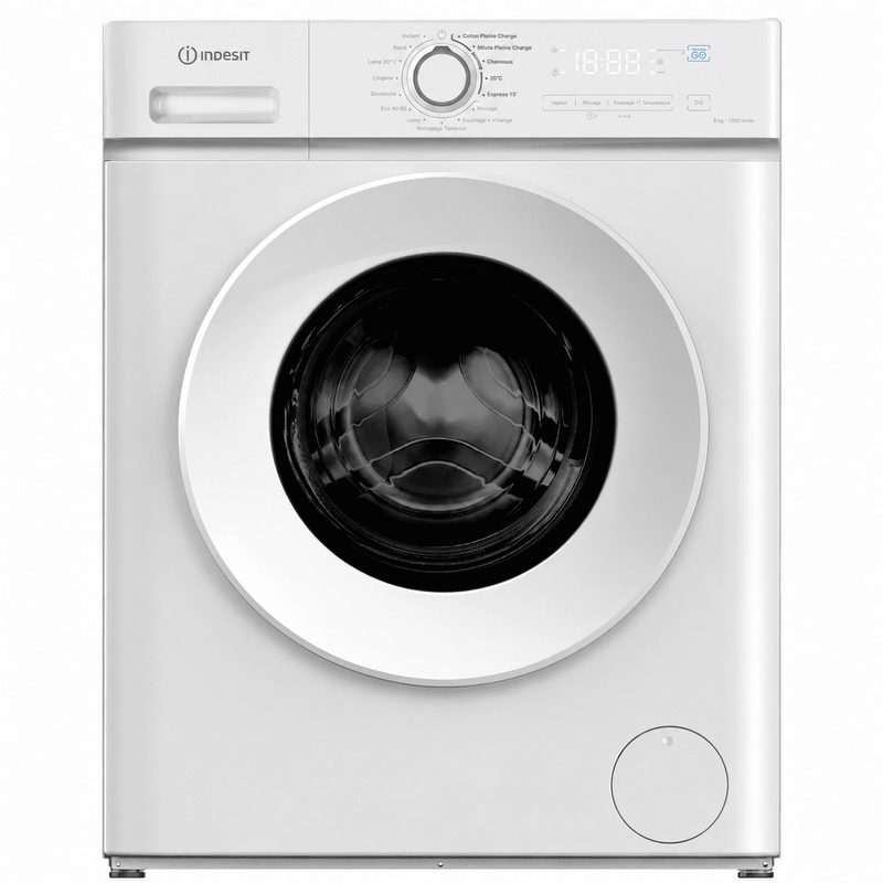 Lave-linge hublot INDESIT : 8 kg, Classe A, 1200 tr/min et 5 cycles rapides