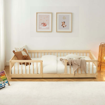 Lit enfant avec barrières EDEN pin massif 90x190 sommier inclus