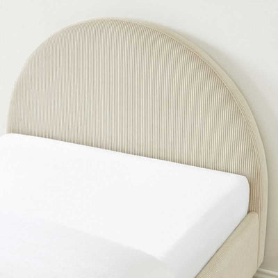 Lit enfant MAGNUS 90x190 velours côtelé beige sommier inclus