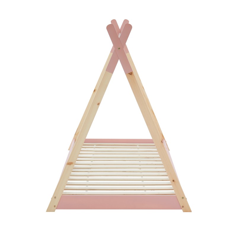 Lit tipi TINY 90x190 pin rose sommier inclus