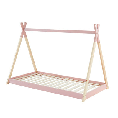 Lit tipi TINY 90x190 pin rose sommier inclus