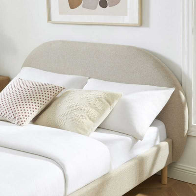 Lit NEBULA tissu grège 140x190 sommier inclus