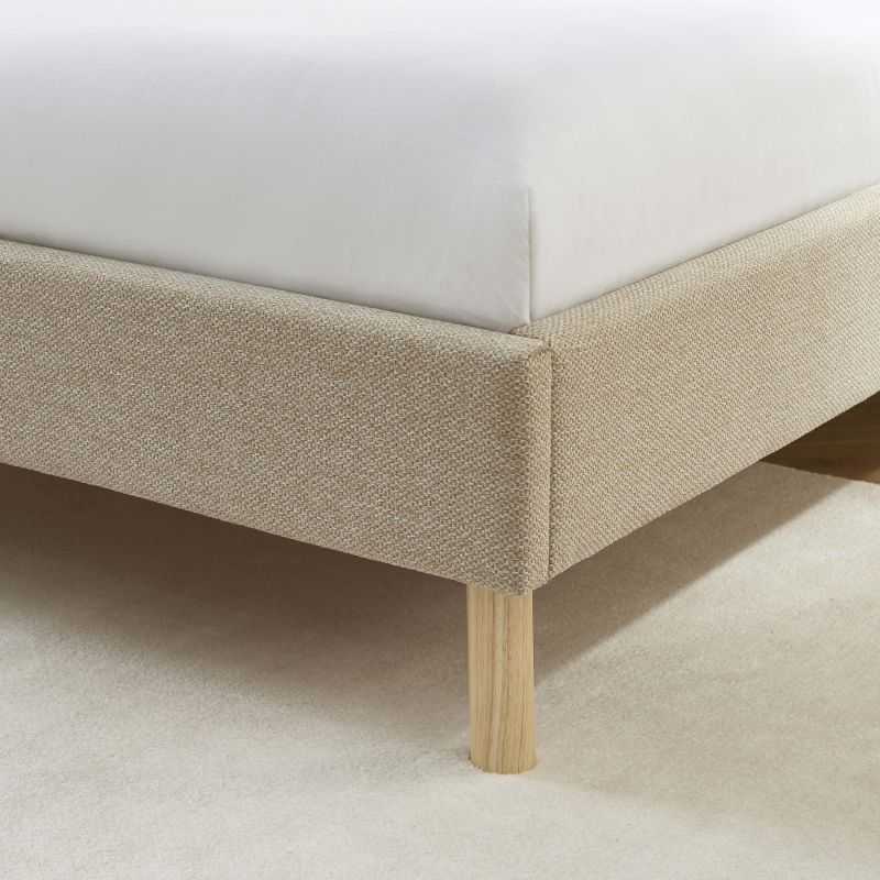 Lit NEBULA tissu grège 140x190 sommier inclus